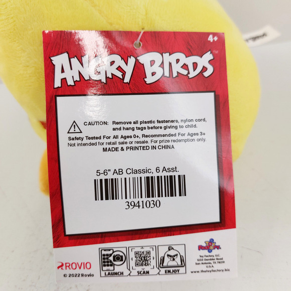 Angry Birds Yellow Chuck Plush Toy Stuffed Animal 5” Rovio Soft Doll New w/ Tag - Picture 7 of 12